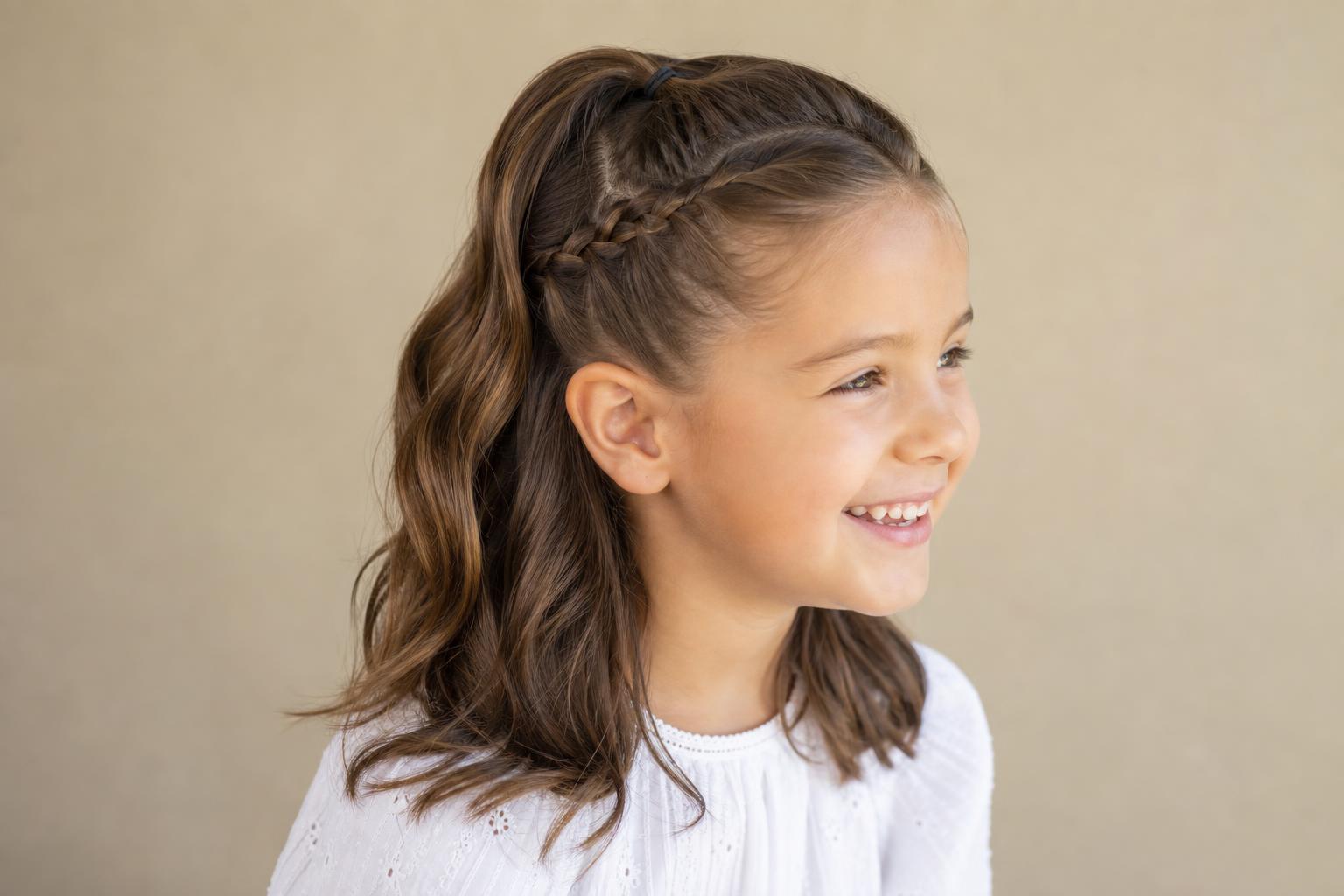 Easy Everyday Hairstyles for Girls With a Half-Up Ponytail and Braid