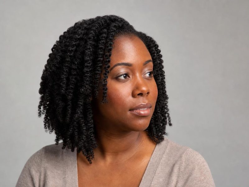 Defined Two-Strand Twist-Out at Shoulder Length on Stretched Natural 4C Hair